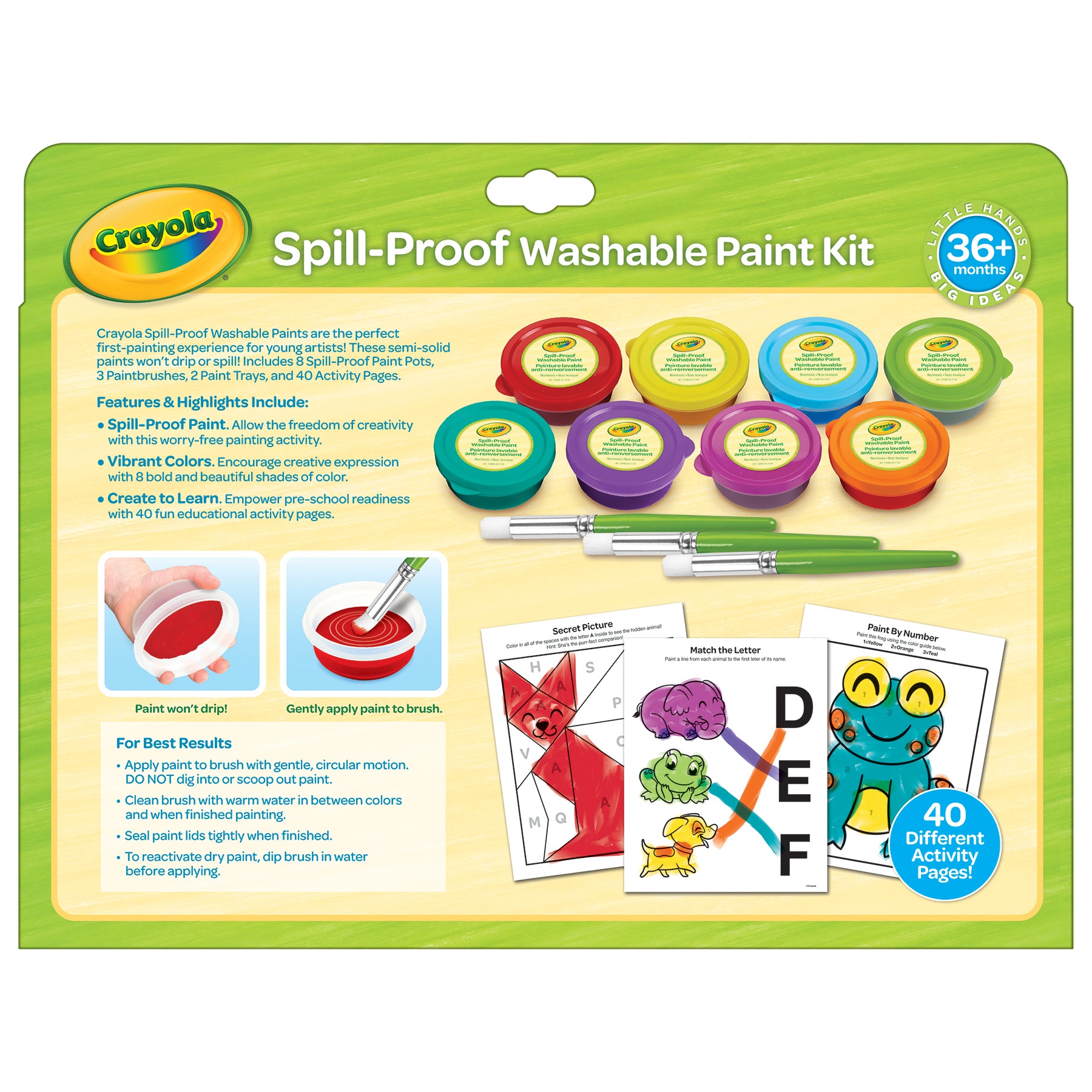 Crayola Spill-Proof Washable Paint Kit for Kids