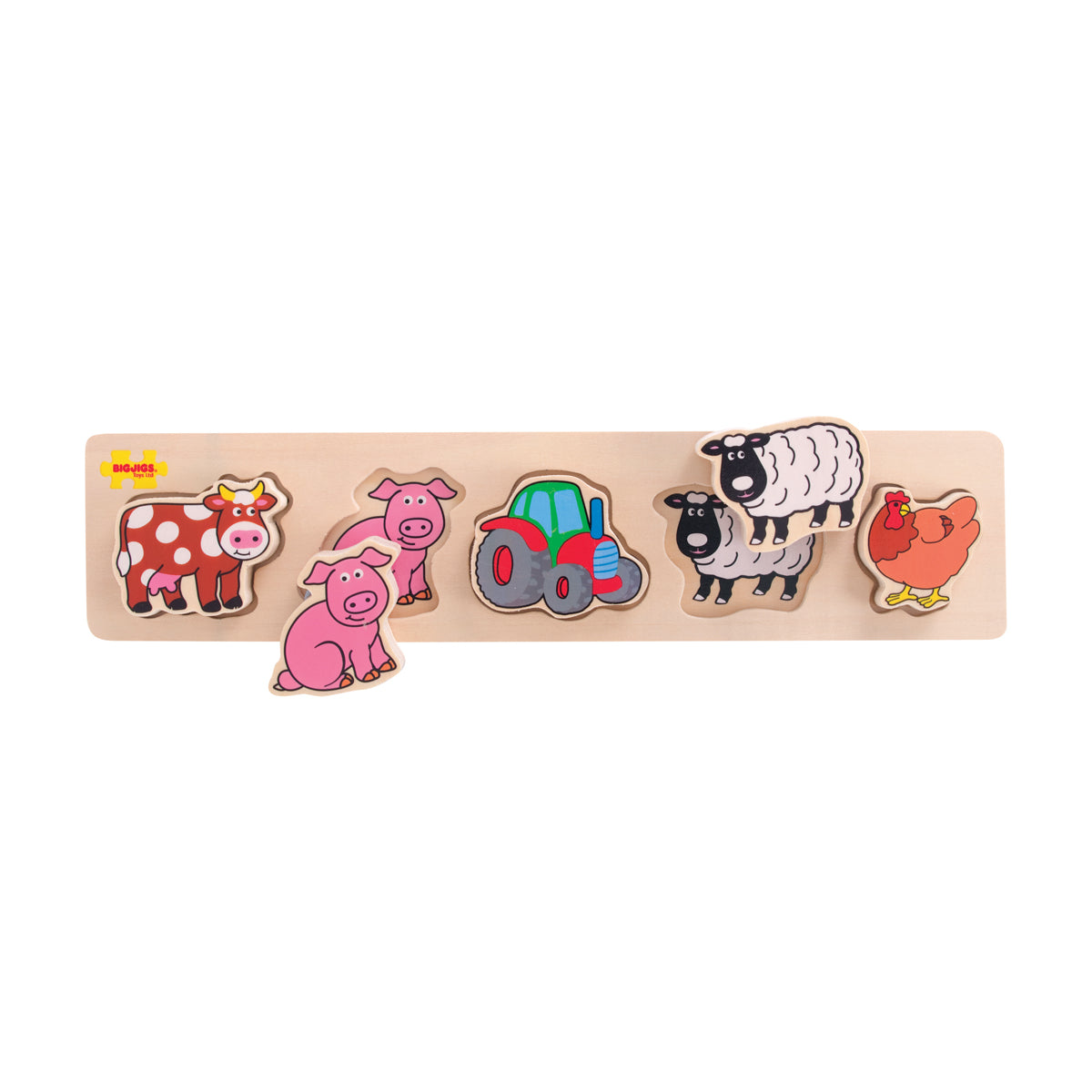 Bigjigs Toys Chunky Lift & Match Farm Puzzle