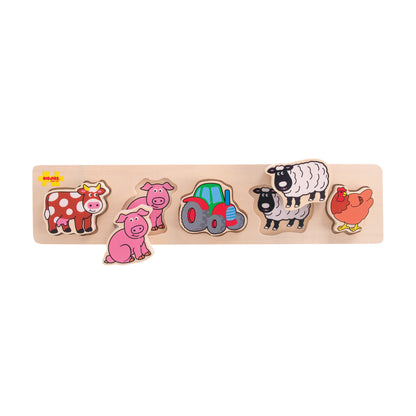 Bigjigs Toys Chunky Lift & Match Farm Puzzle