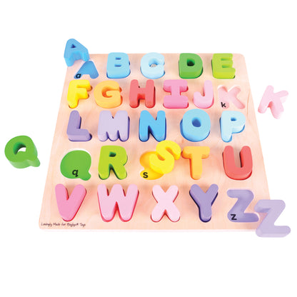 Bigjigs Toys Chunky Alphabet Puzzle - Uppercase Bright Colors