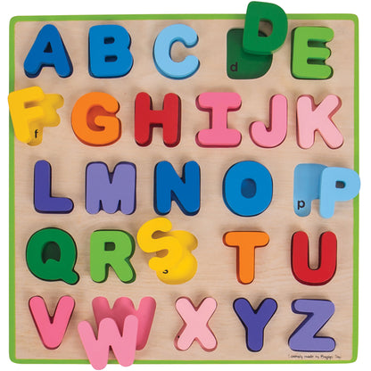 Bigjigs Toys Chunky Alphabet Puzzle - Uppercase Bright Colors