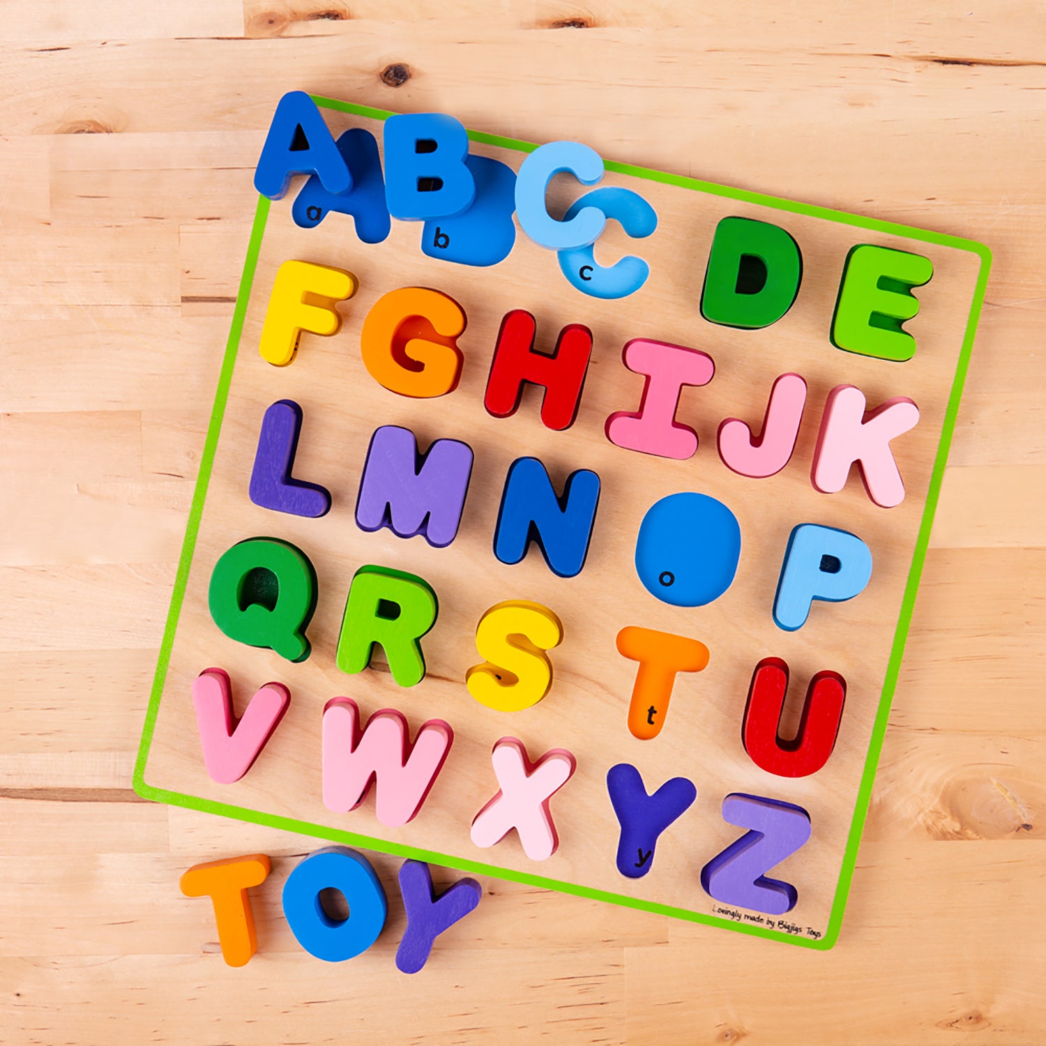 Bigjigs Toys Chunky Alphabet Puzzle - Uppercase Bright Colors