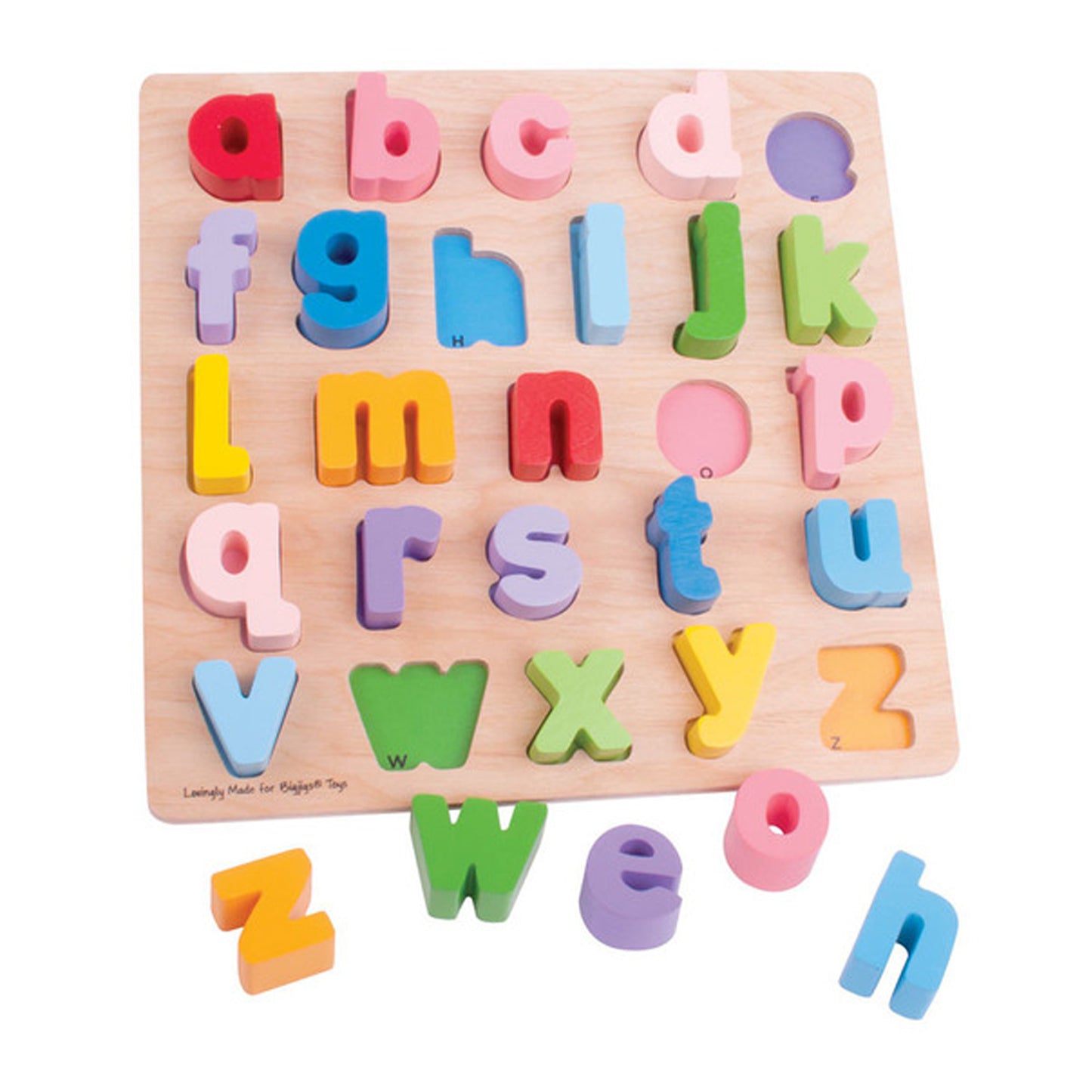 Bigjigs Toys Alphabet Adventure - Colorful Lowercase Chunky Puzzle