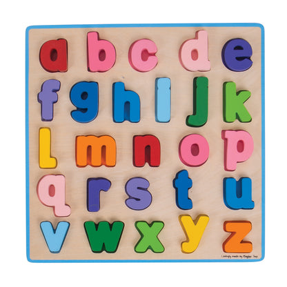 Bigjigs Toys Alphabet Adventure - Colorful Lowercase Chunky Puzzle