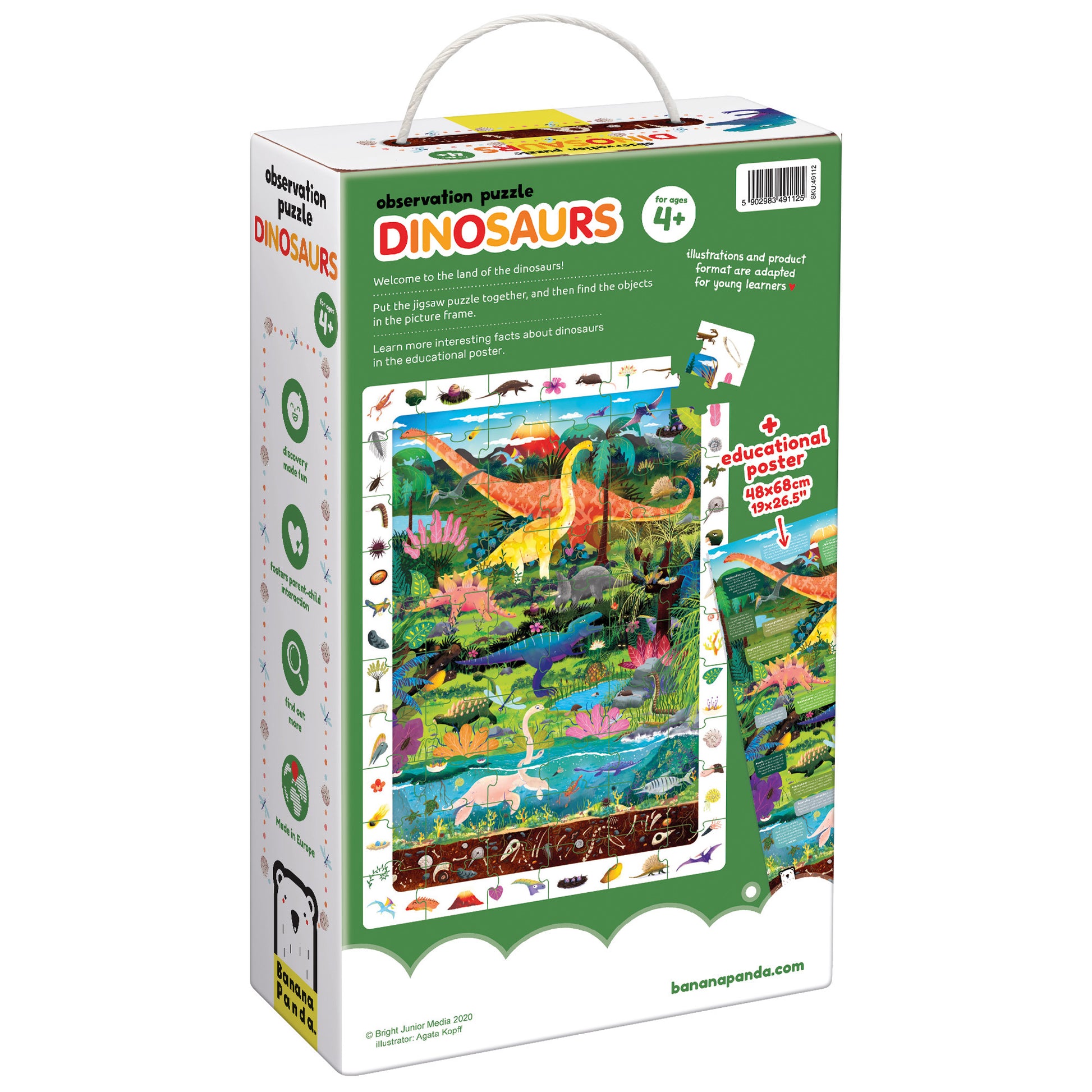 Banana Panda Dinosaurs Observation Floor Puzzle - 60 pc