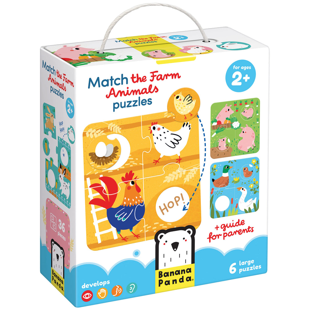 Banana Panda Farm Animals 6-Pack Match Puzzle - 36 pc