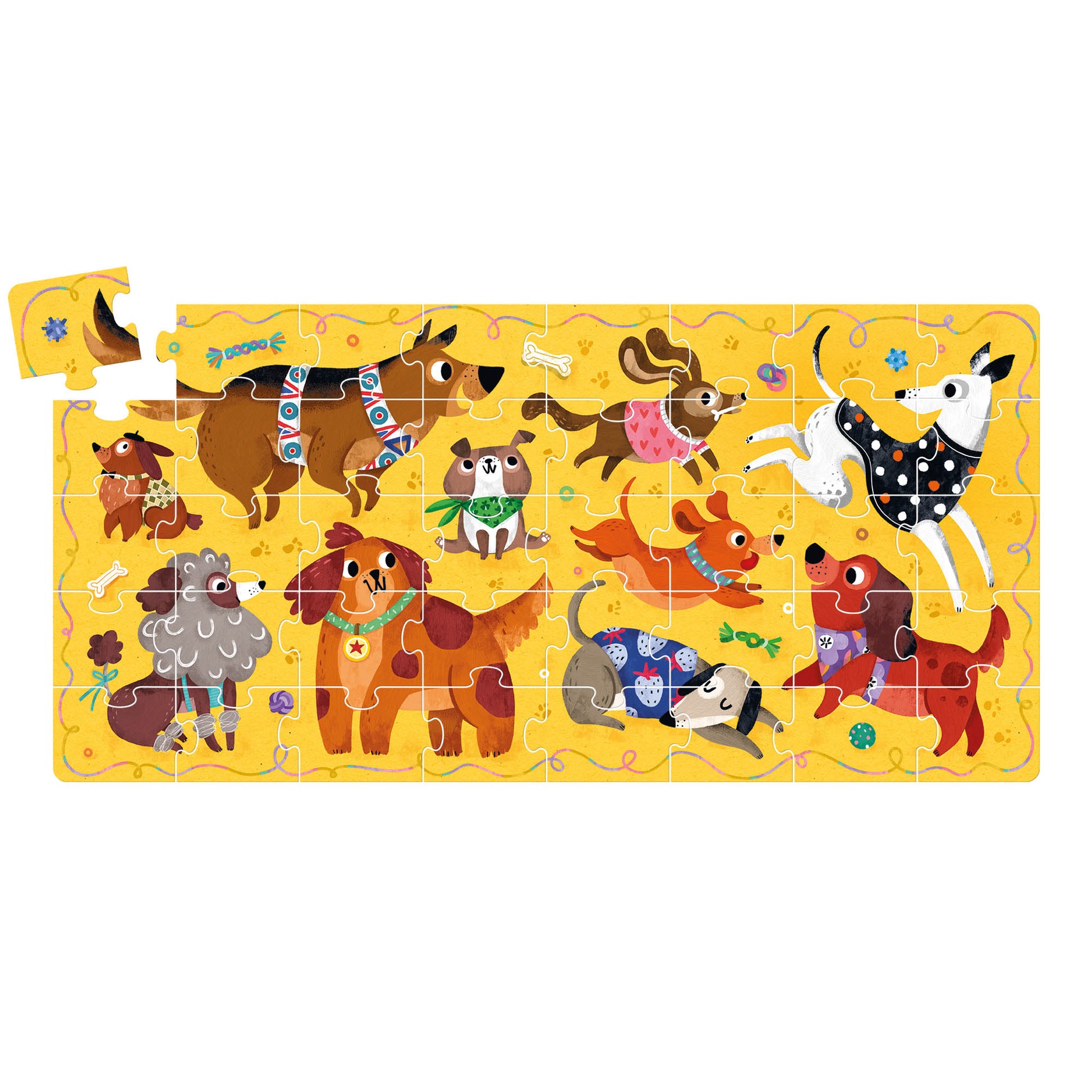 Banana Panda Playful Pups Floor Puzzle - 40 pc