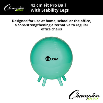 Champion Sports FitPro Stability Ball with Legs, 42cm - Enhance Your Core!