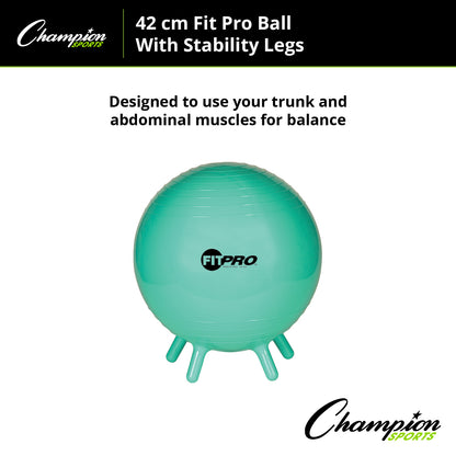 Champion Sports FitPro Stability Ball with Legs, 42cm - Enhance Your Core!