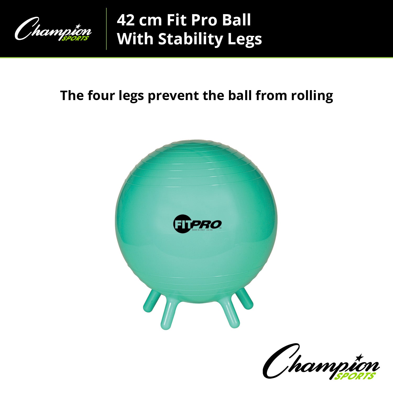 Champion Sports FitPro Stability Ball with Legs, 42cm - Enhance Your Core!