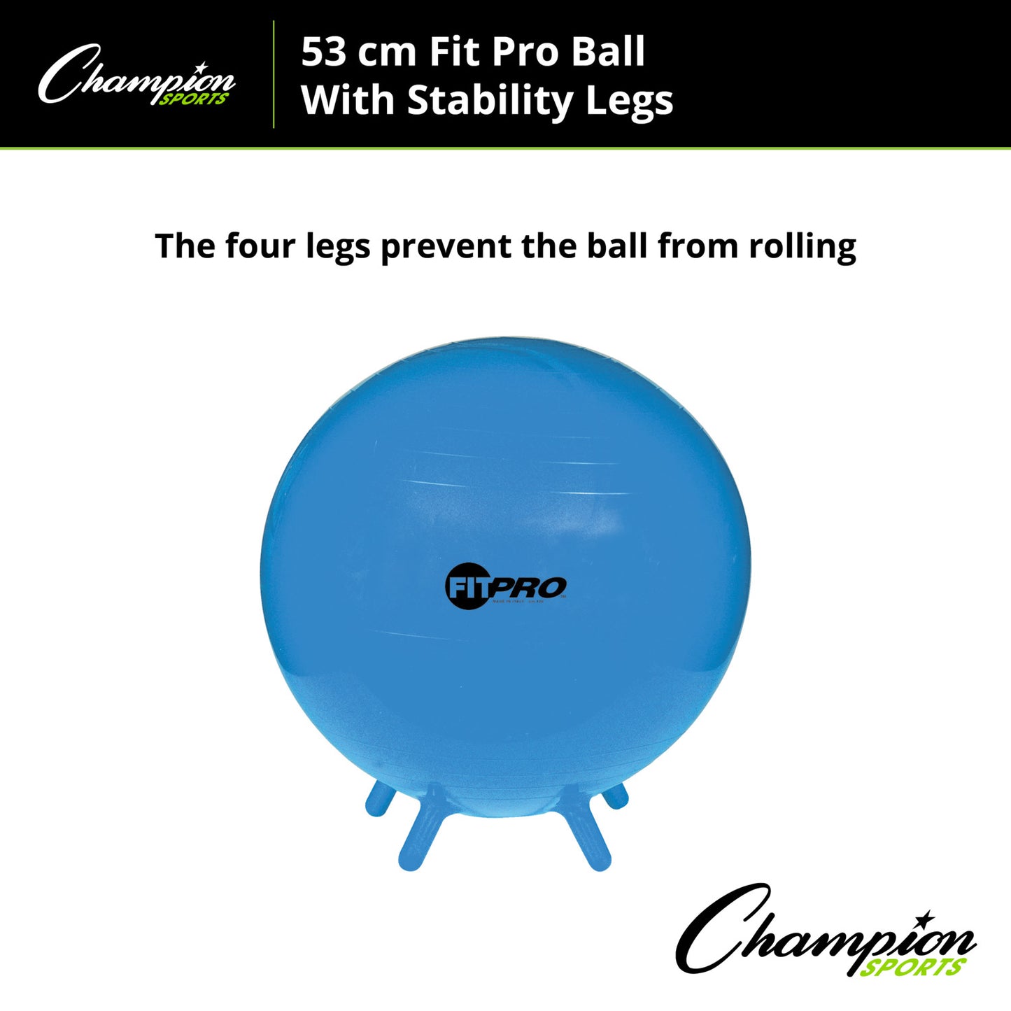 Champion Sports FitPro Stability Leg Ball, 55cm - Royal Blue