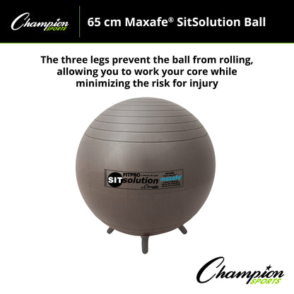 Champion Sports MAXAFE Sitsolution Ball with Stability Legs, 65cm