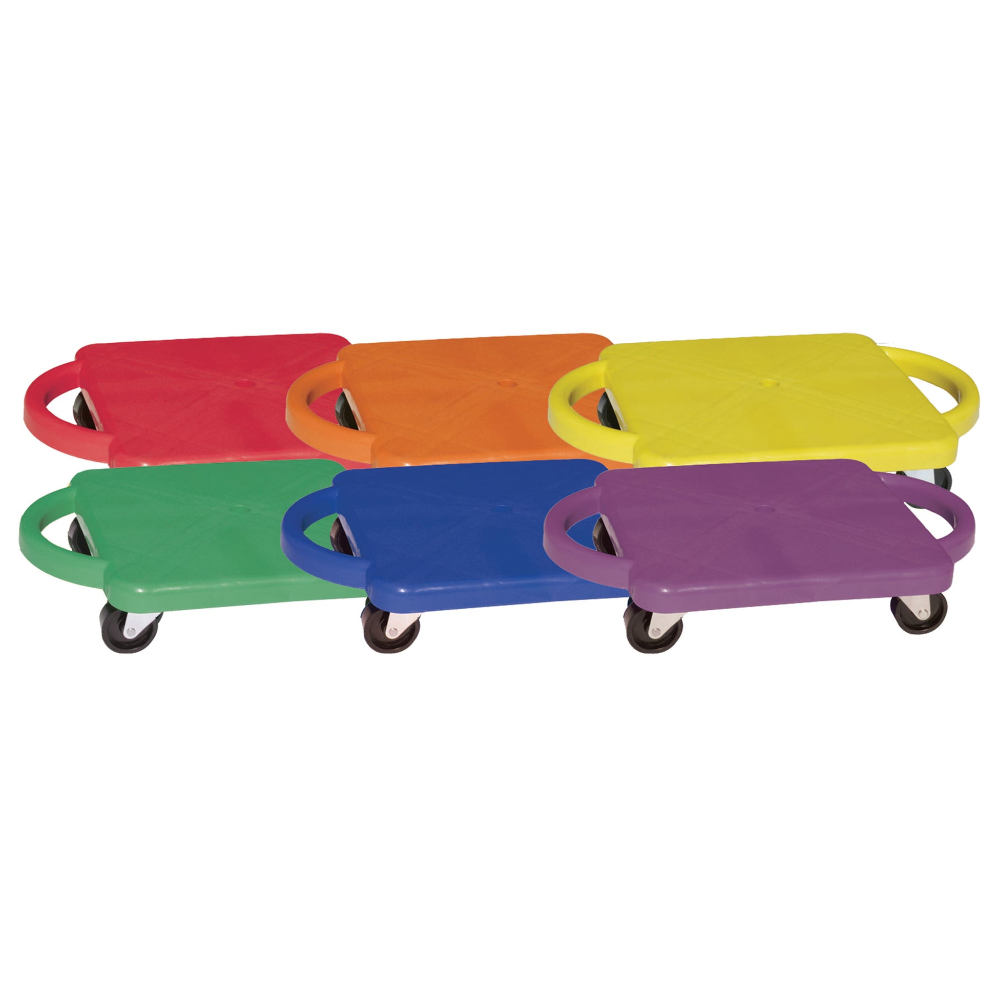 Champion Sports Colorful Scooter Board Set with Handles - 6-Pack