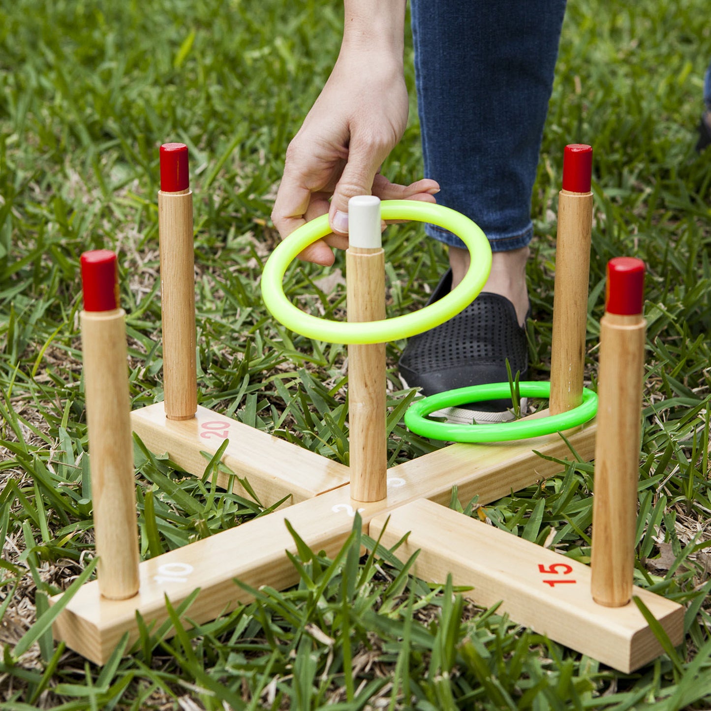 Champion Sports Classic Wooden Ring Toss Game Set