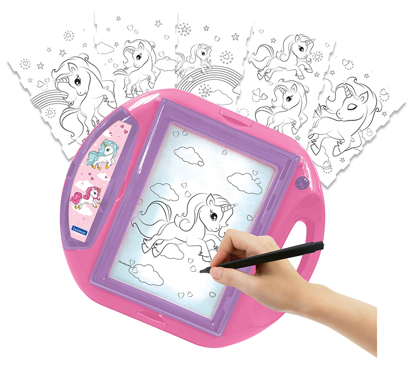 Lexibook Unicorn-Themed Drawing Projector Kit with Light-Up Screen and Accessories