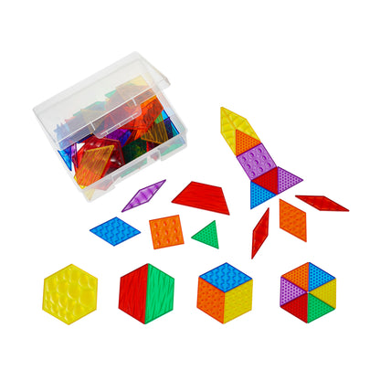 edxeducation Translucent Sensory Pattern Blocks - Tactile Exploration Set