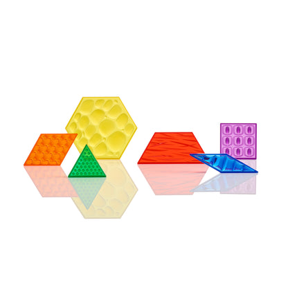 edxeducation Translucent Sensory Pattern Blocks - Tactile Exploration Set