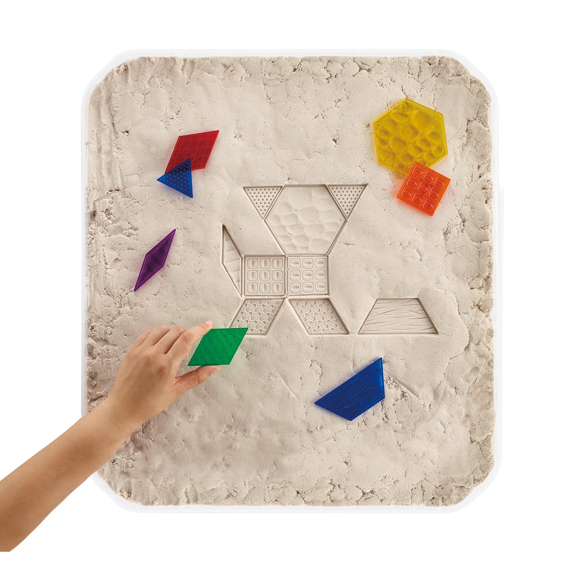 edxeducation Translucent Sensory Pattern Blocks - Tactile Exploration Set