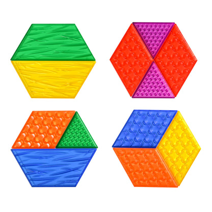 edxeducation Translucent Sensory Pattern Blocks - Tactile Exploration Set