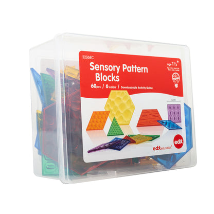 edxeducation Translucent Sensory Pattern Blocks - Tactile Exploration Set