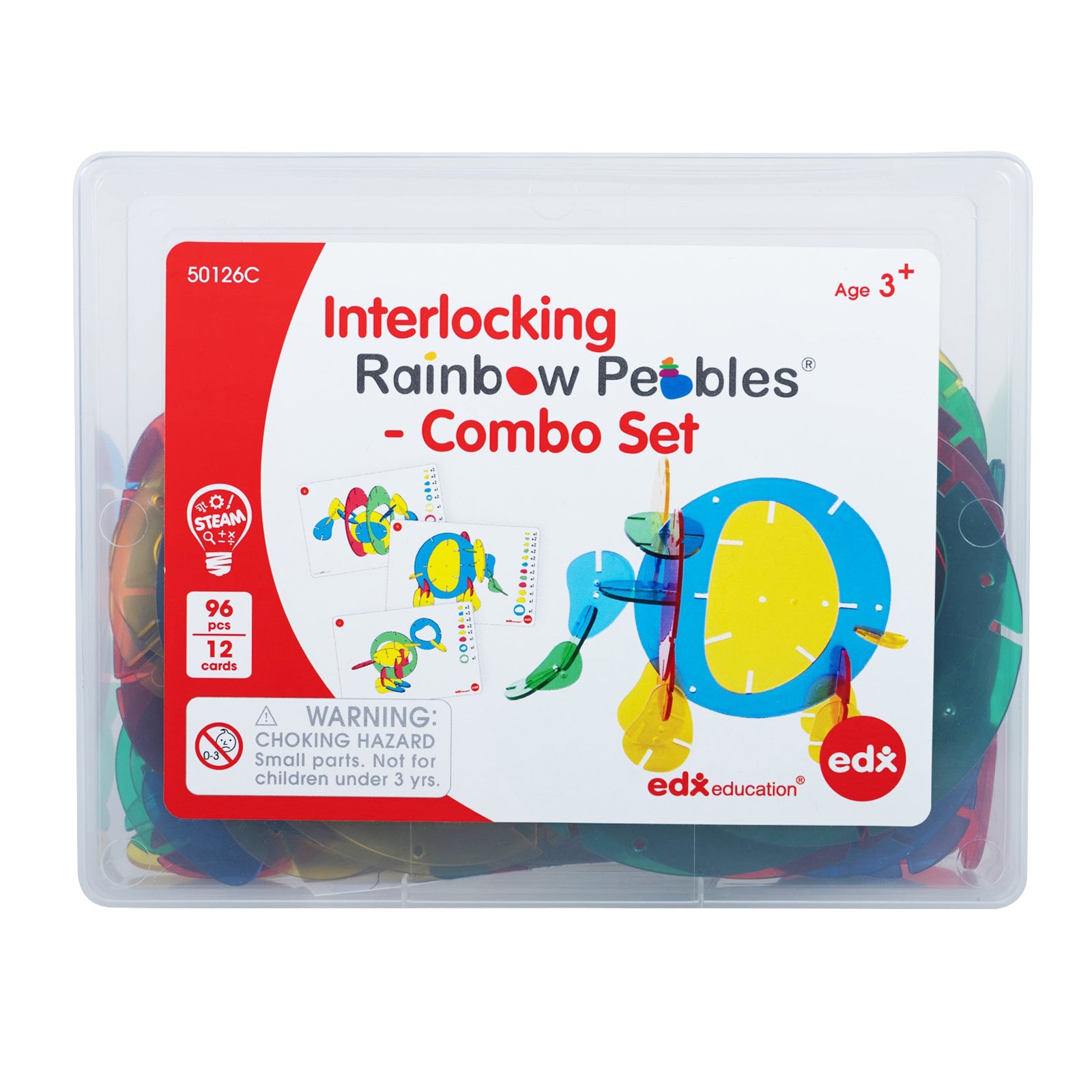 edxeducation Interlocking Rainbow Pebbles - Creative Building Set