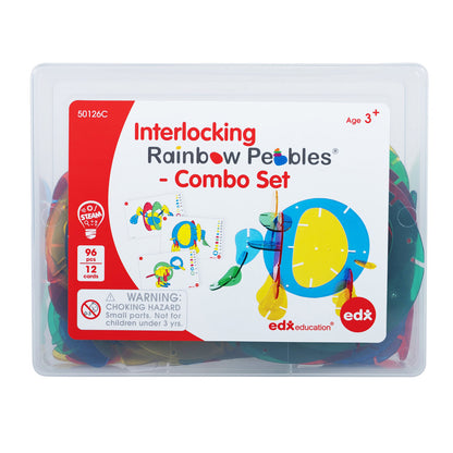 edxeducation Interlocking Rainbow Pebbles - Creative Building Set