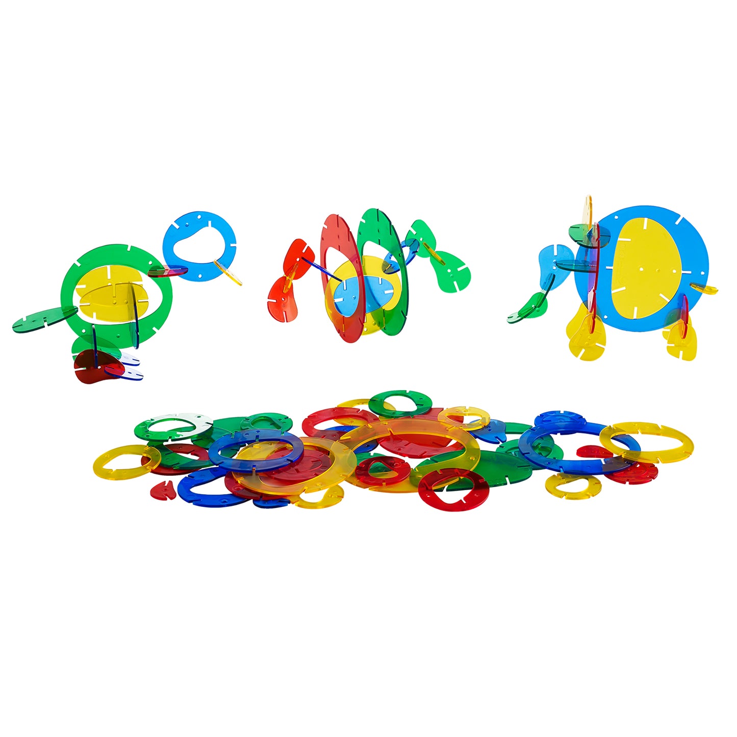 edxeducation Interlocking Rainbow Pebbles - Creative Building Set