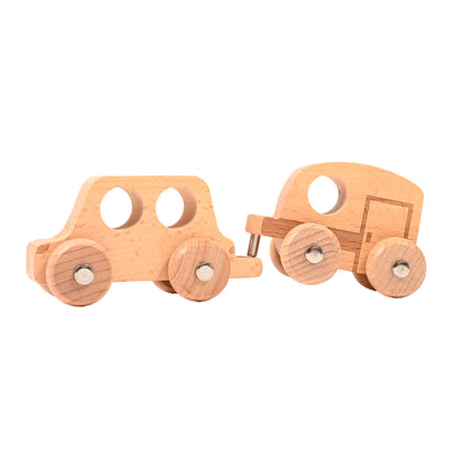 TickiT Natural Wooden Vehicles Set - 12 Piece Playset