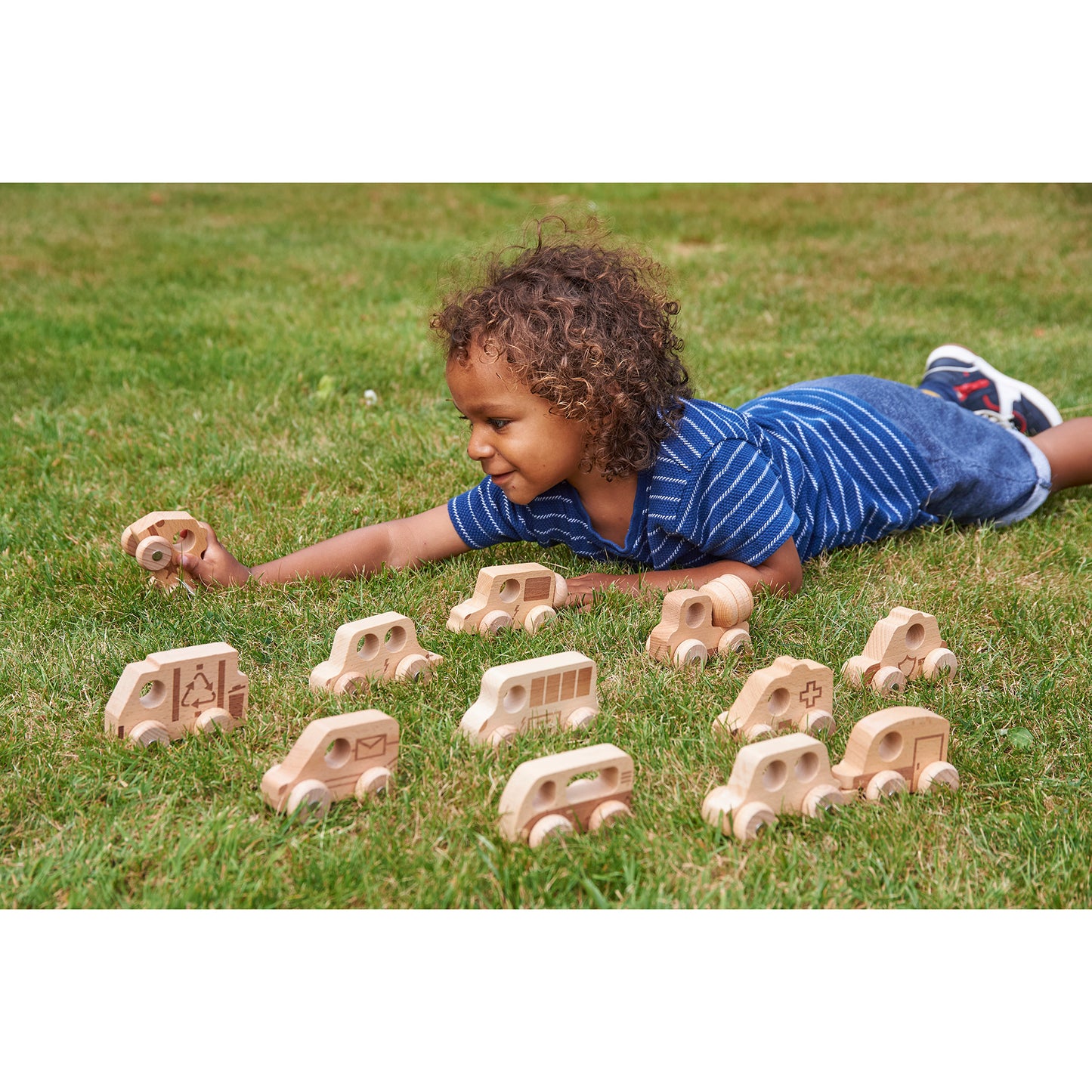 TickiT Natural Wooden Vehicles Set - 12 Piece Playset