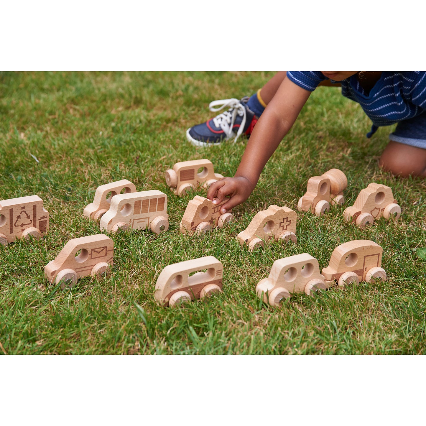 TickiT Natural Wooden Vehicles Set - 12 Piece Playset