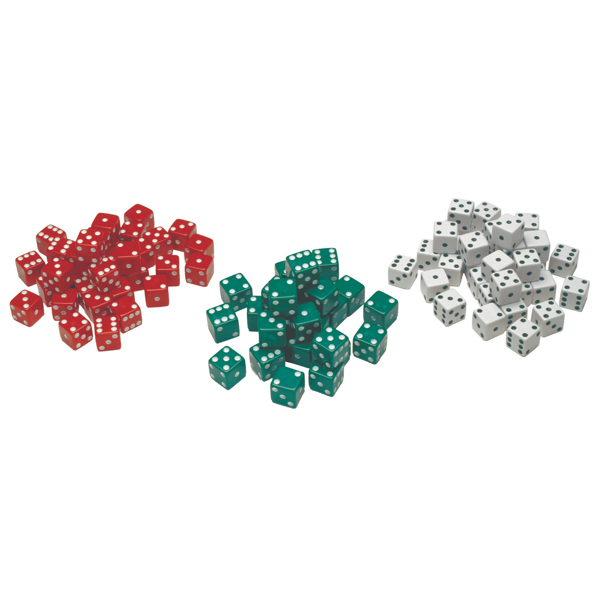 Learning Advantage Colorful Dot Dice Set - Red/Green/White - 108 Dice