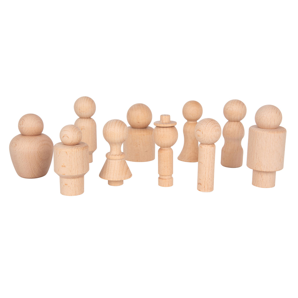 TickiT Wooden Community Figures - Set of 10 - Creative Play for Toddlers