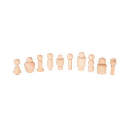 TickiT Wooden Community Figures - Set of 10 - Creative Play for Toddlers