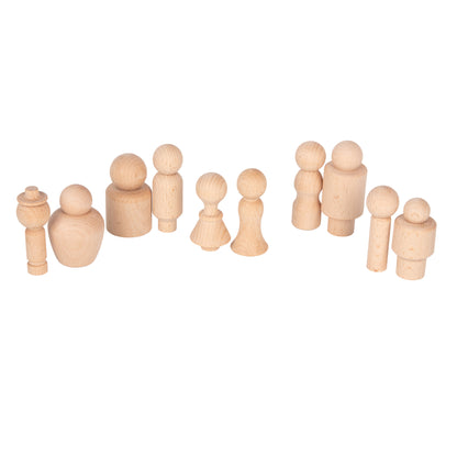 TickiT Wooden Community Figures - Set of 10 - Creative Play for Toddlers