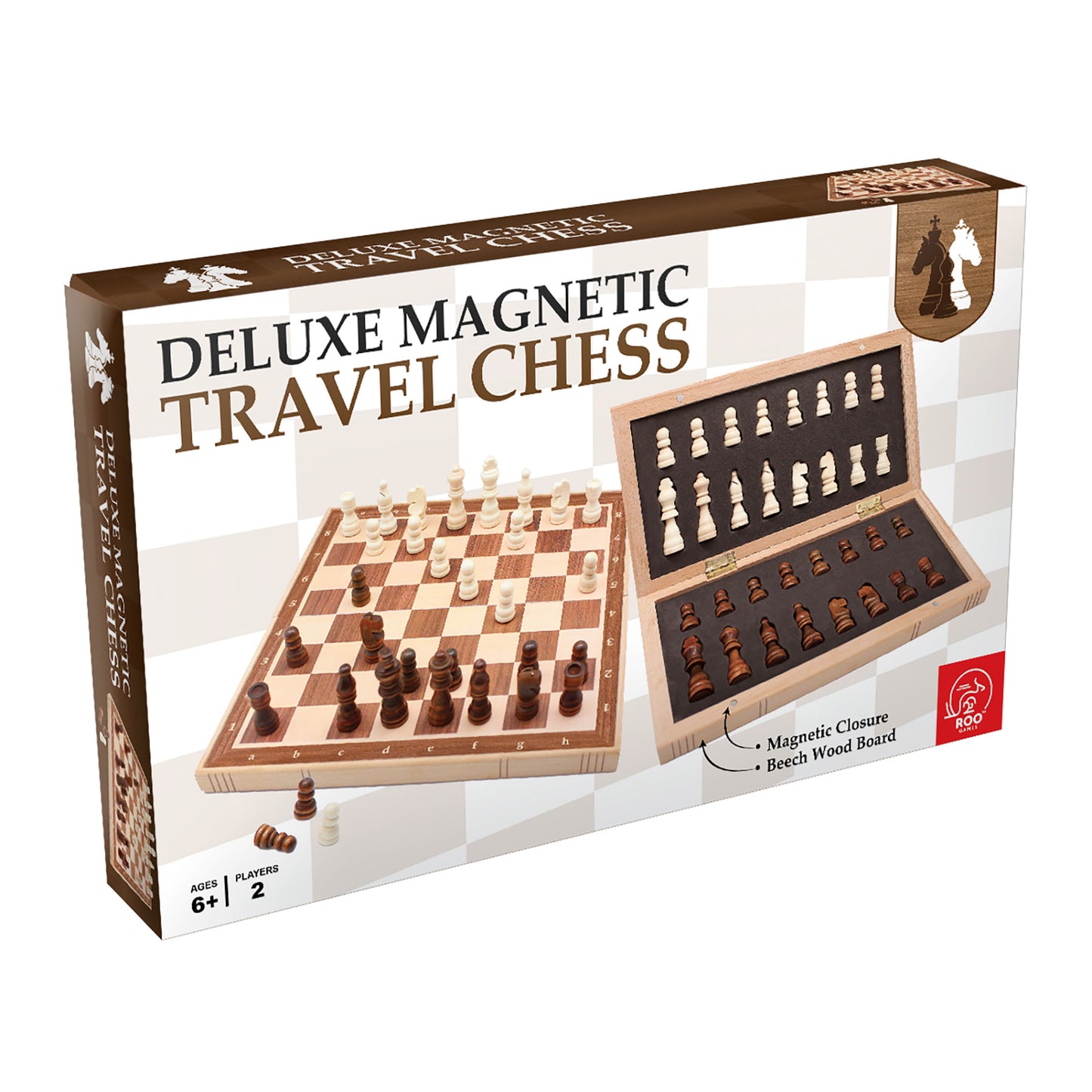 ROO GAMES Deluxe Magnetic Travel Chess Set for On-the-Go Strategy