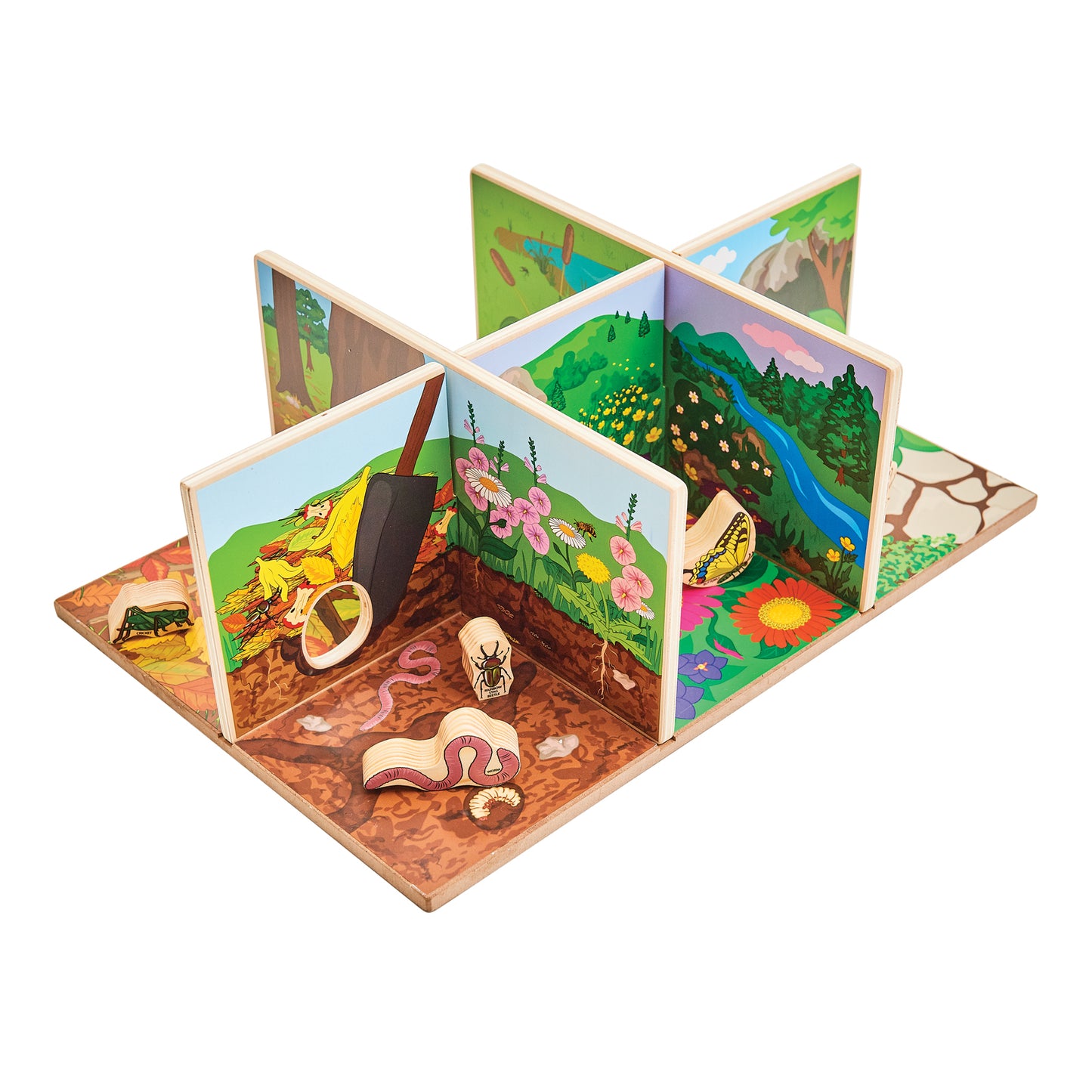 The Freckled Frog Minibeast Adventure Playset - Colorful Bug Blocks and Habitats - 15 Pieces