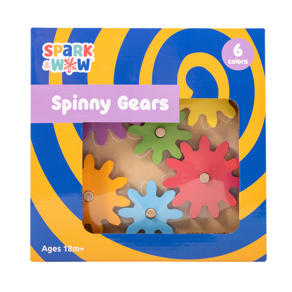 Spark & Wow Spinny Gears - Vibrant Wooden Gear Puzzle