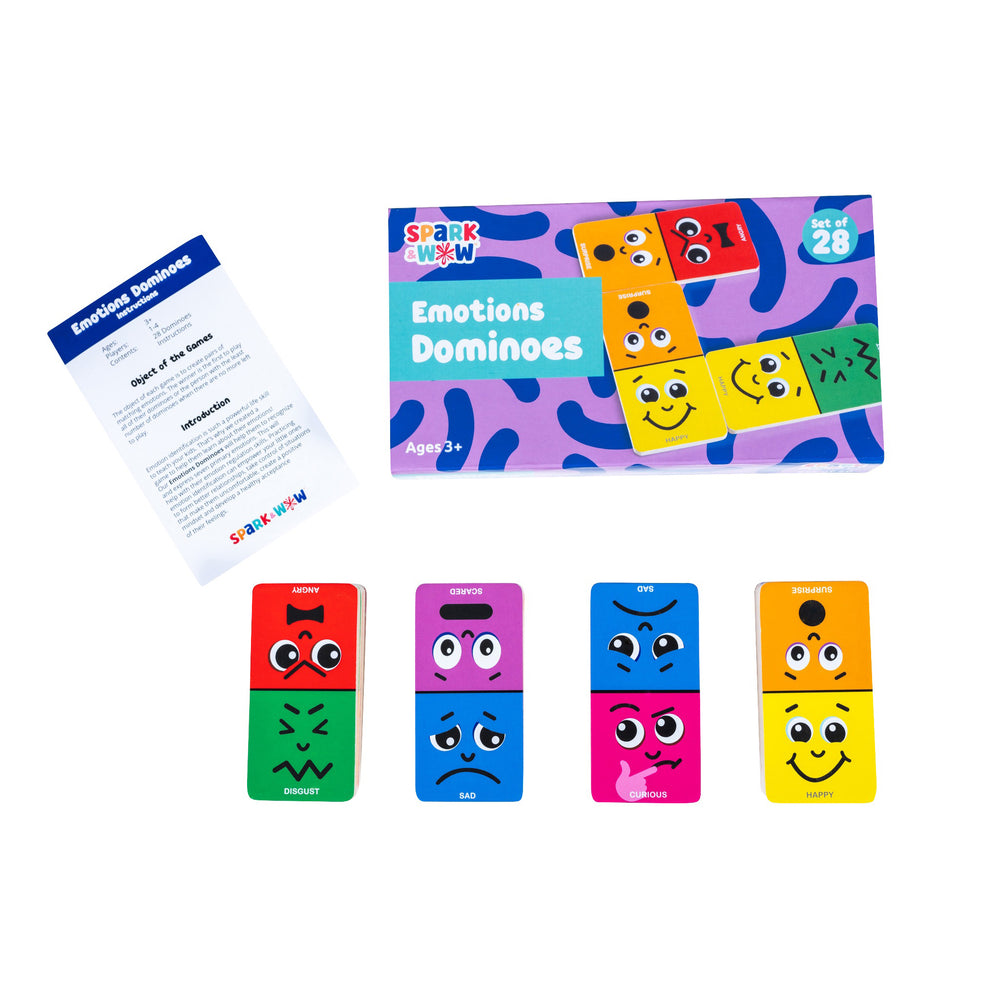 Spark & Wow Emotions Dominoes - Expressive Play Set - 28 Pieces