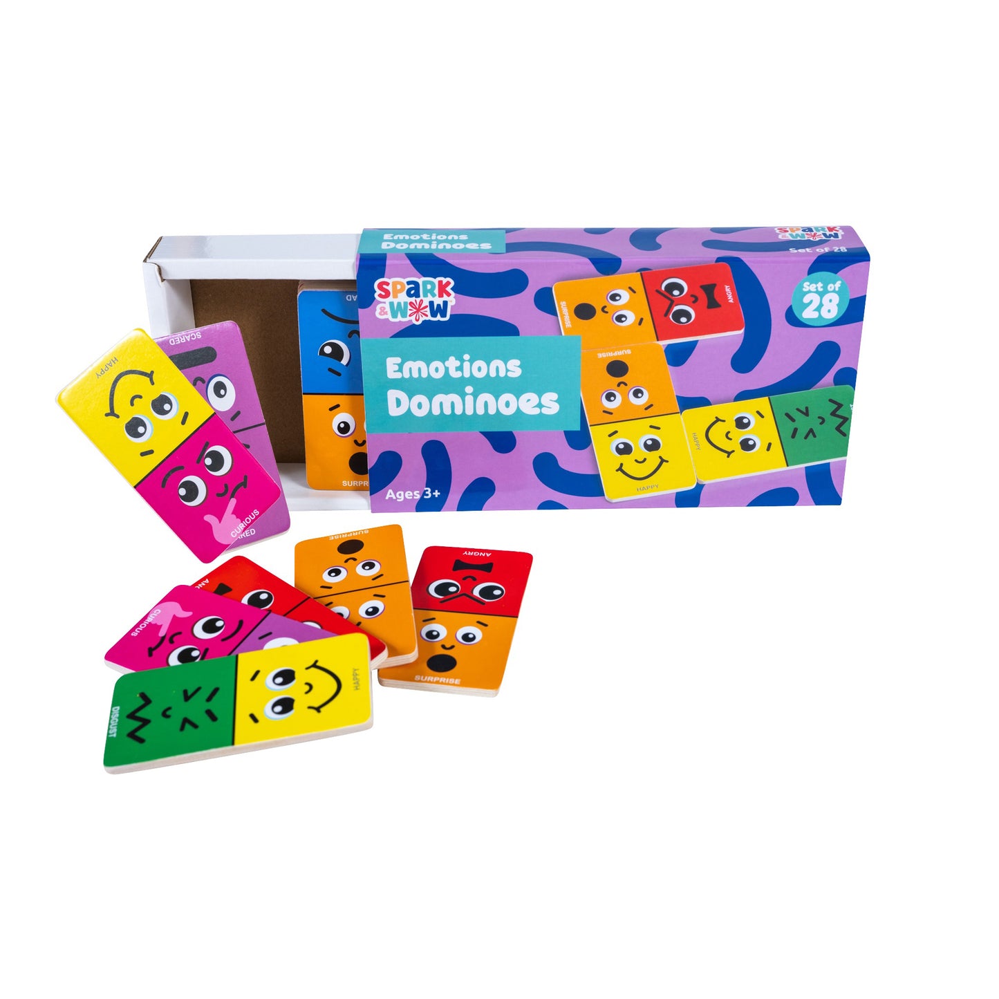 Spark & Wow Emotions Dominoes - Expressive Play Set - 28 Pieces