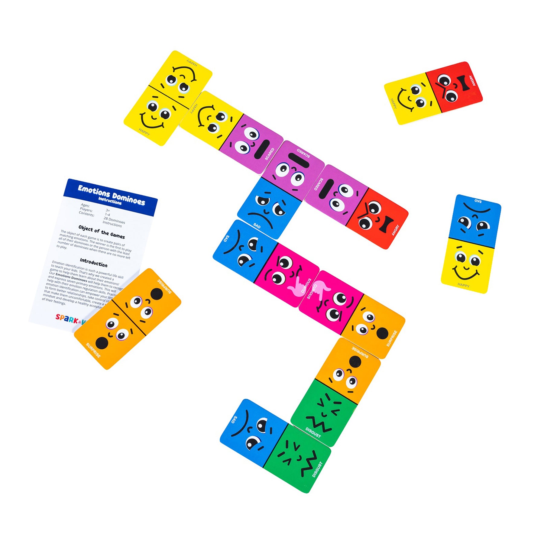 Spark & Wow Emotions Dominoes - Expressive Play Set - 28 Pieces