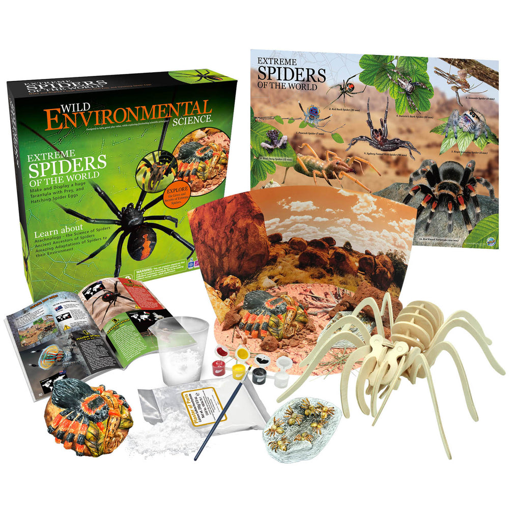 Wild Environmental Science Extreme Spiders Kit - Educational Spider Model Set