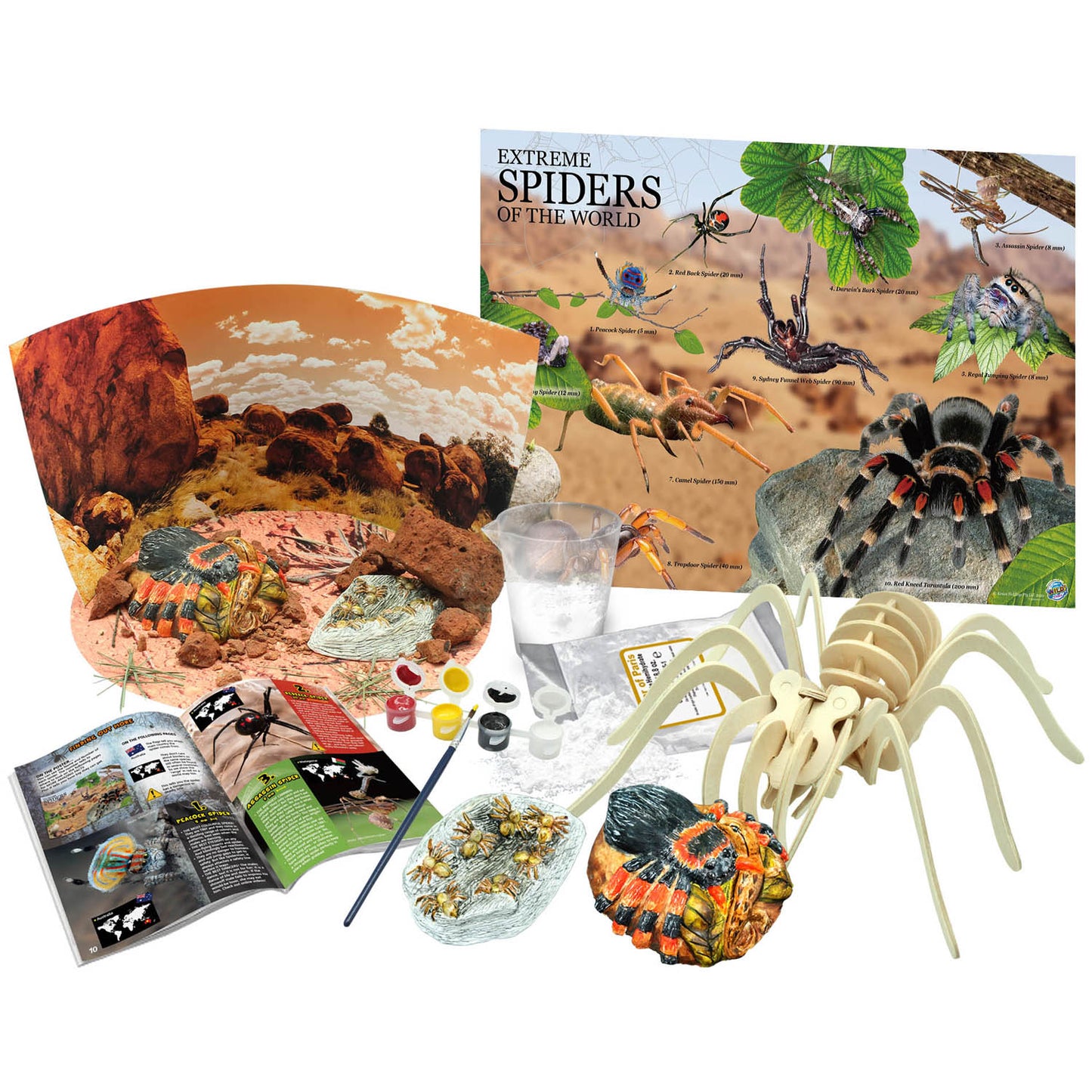 Wild Environmental Science Extreme Spiders Kit - Educational Spider Model Set