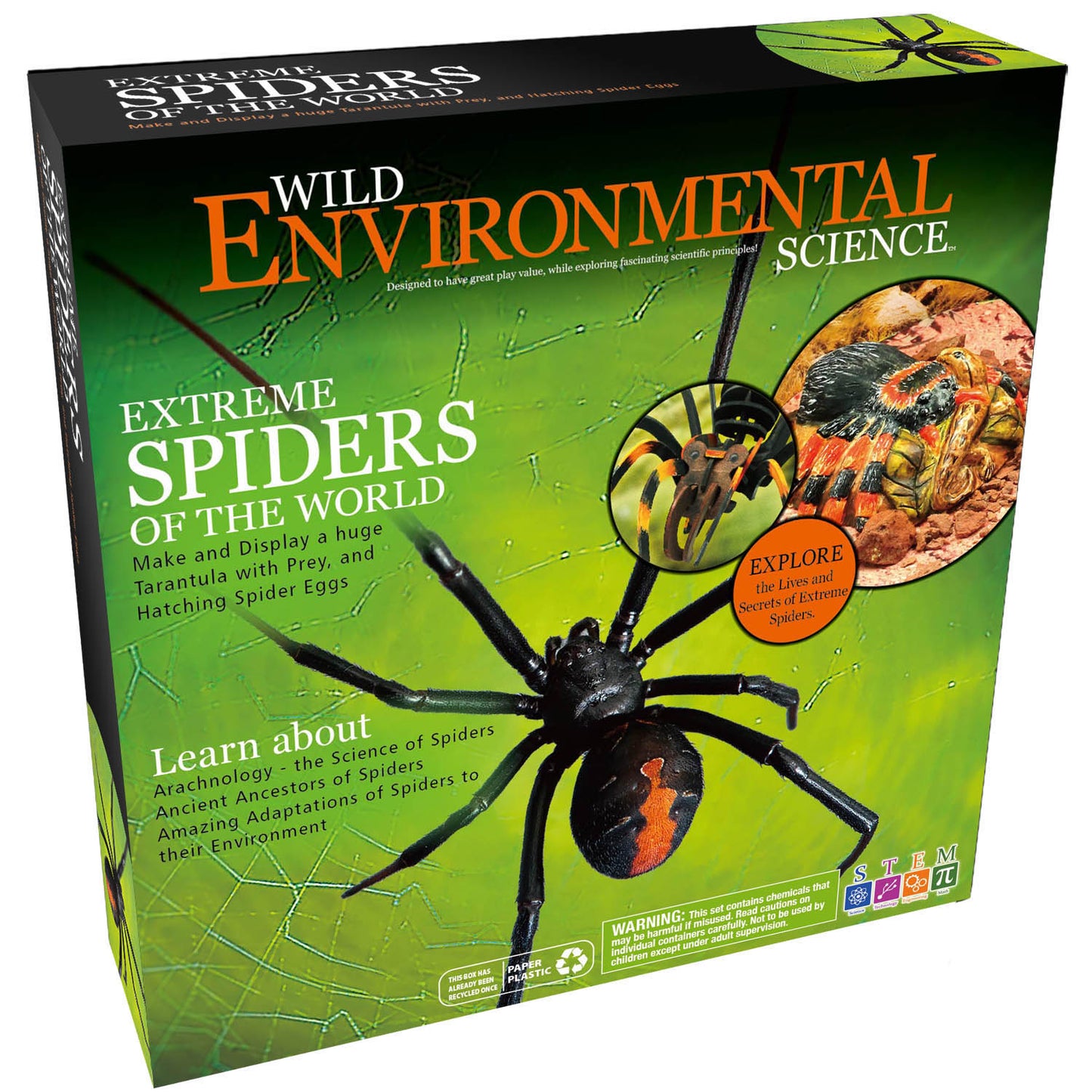 Wild Environmental Science Extreme Spiders Kit - Educational Spider Model Set