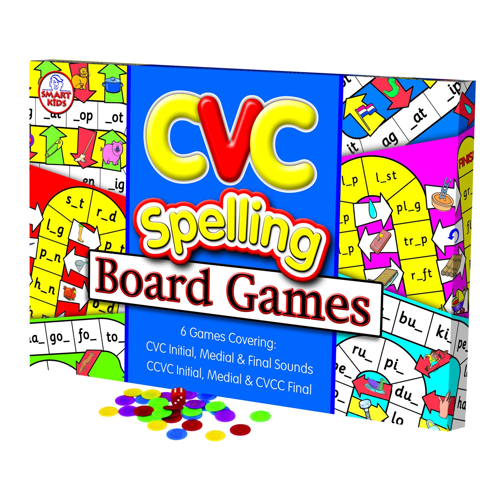 Didax® CVC Spelling Board Game - Early Reading Skills - Vibrant Fun