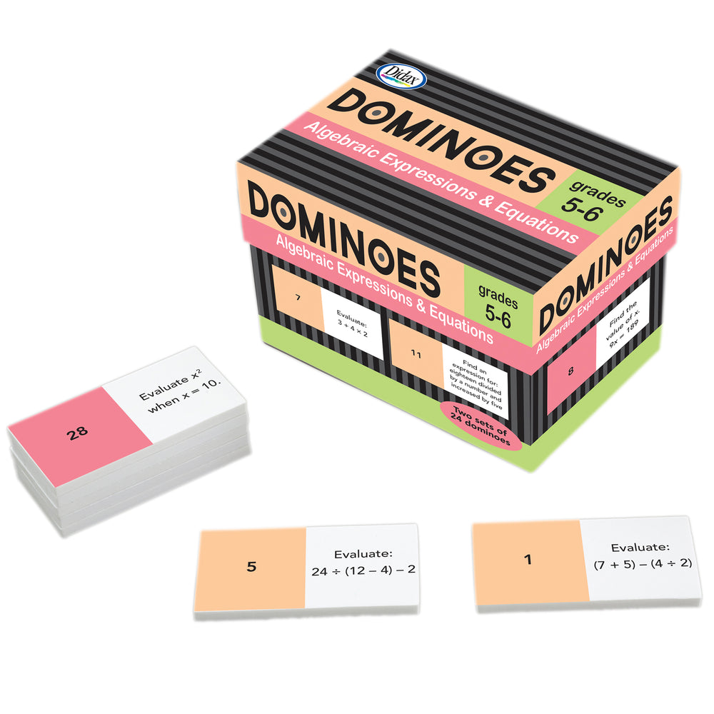 Didax Algebraic Expressions & Equations Dominoes - Learning Toy