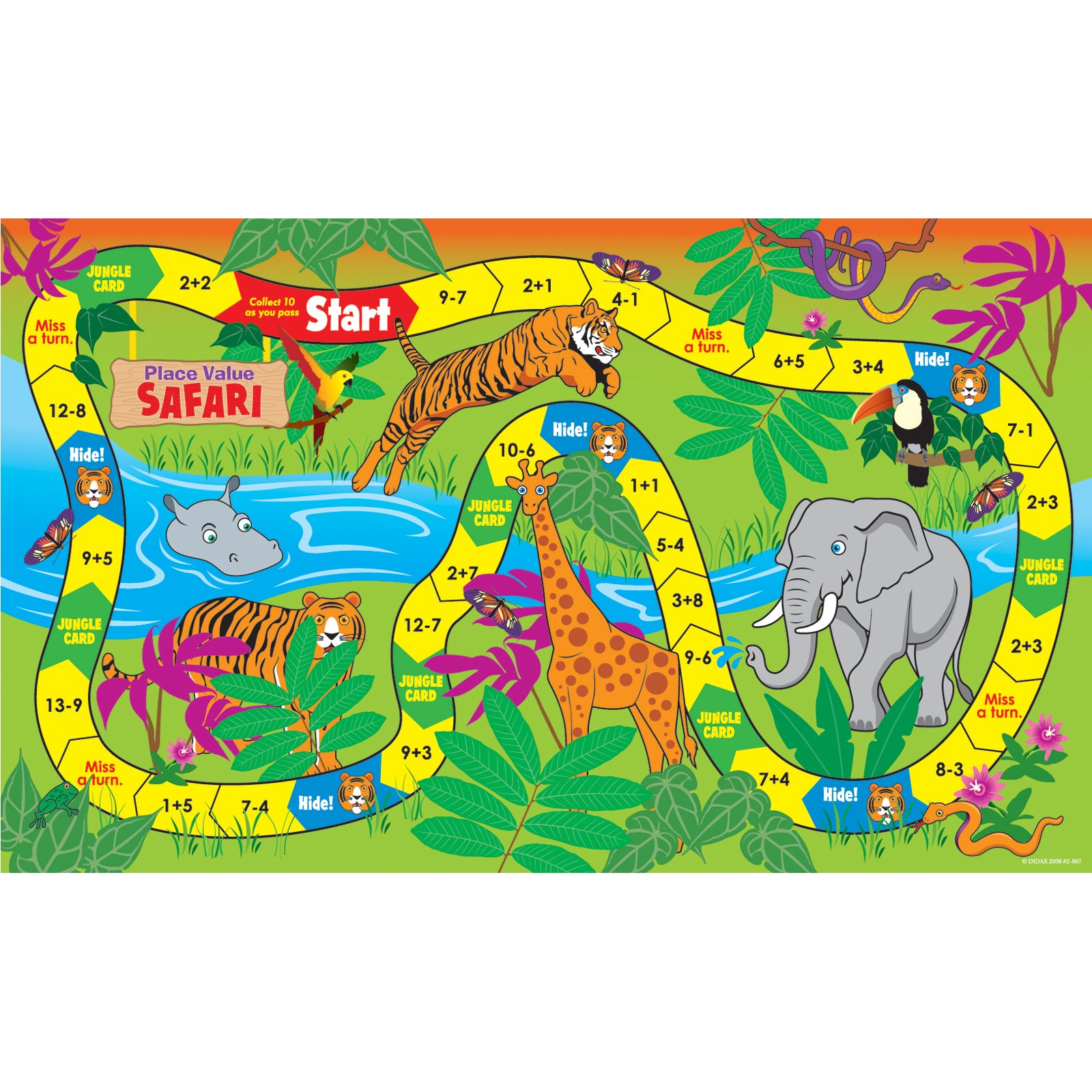 Didax Place Value Safari Game - Jungle Math Adventure