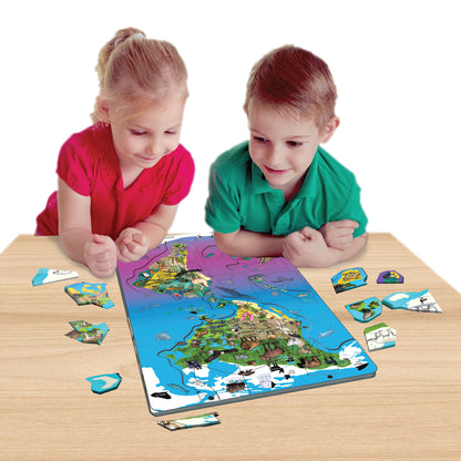 Dowling Magnets Animal Magnetism Wildlife Map Puzzle - Magnetic North & South America