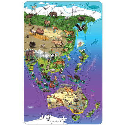 Dowling Magnets Animal Magnetism Magnetic Wildlife Map Puzzle - Asia & Australia