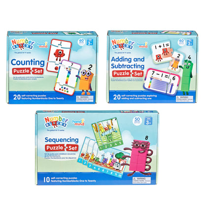 Hand2Mind Numberblocks Math Puzzle 3-Pack - Counting, Addition, Sequencing