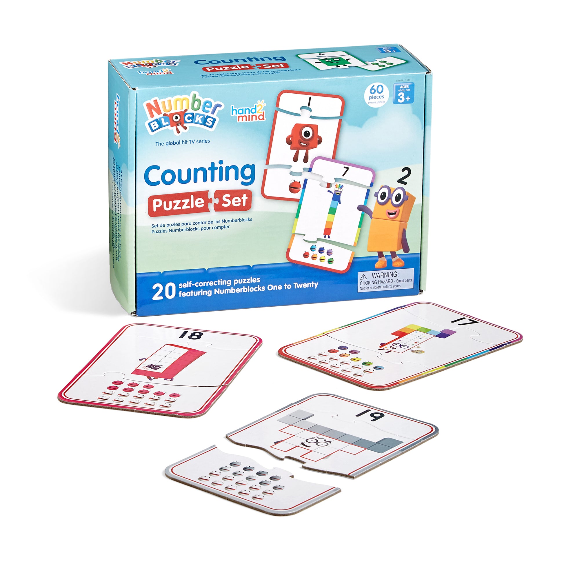 Hand2Mind Numberblocks Math Puzzle 3-Pack - Counting, Addition, Sequencing